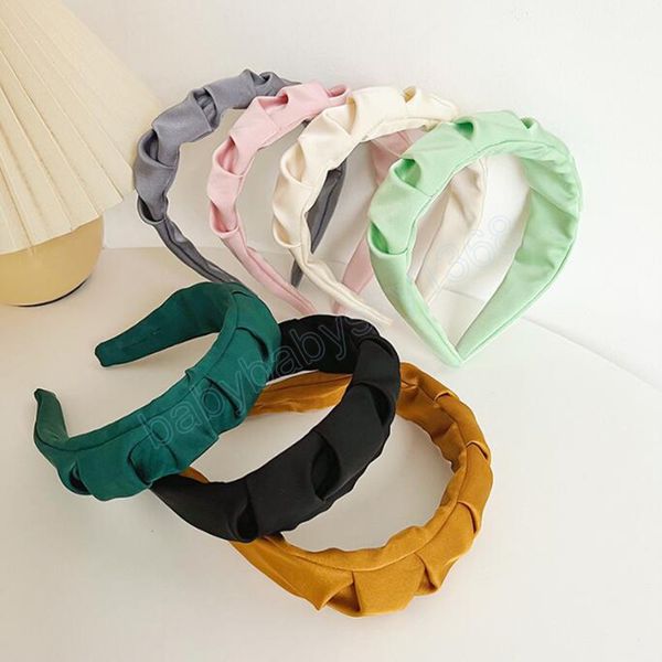 

fashion women hair accessories solid color braided headband handmade turban casual headwear wholesale, Slivery;white
