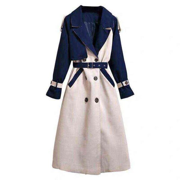 

women's trench coats 2021 autumn women casual double breasted outwear fashion sashes office coat chic epaulet design long out283o t2208, Tan;black