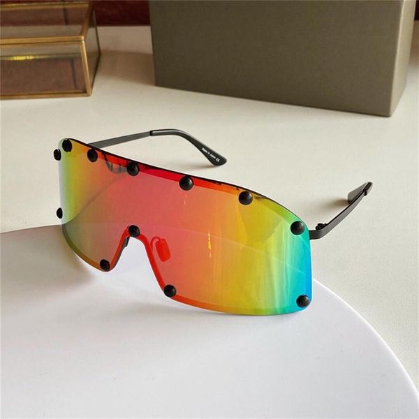 

2021 trend men women sunglasses metal irregular shape mask color film glasses individual street fashion style uv protection come w187o, White;black