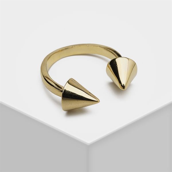 

amorita p52 boutique design stylish simple open cone ring, Slivery;golden