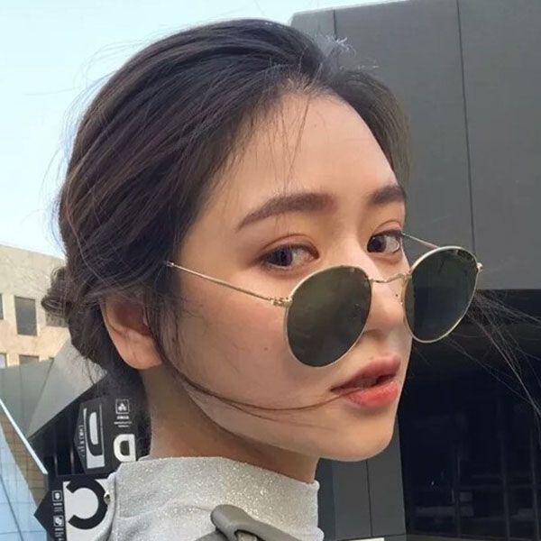 

classic men women round sunglasses designer metal frame sun glasses outdoor uv400 lens shades l6e with cases, White;black