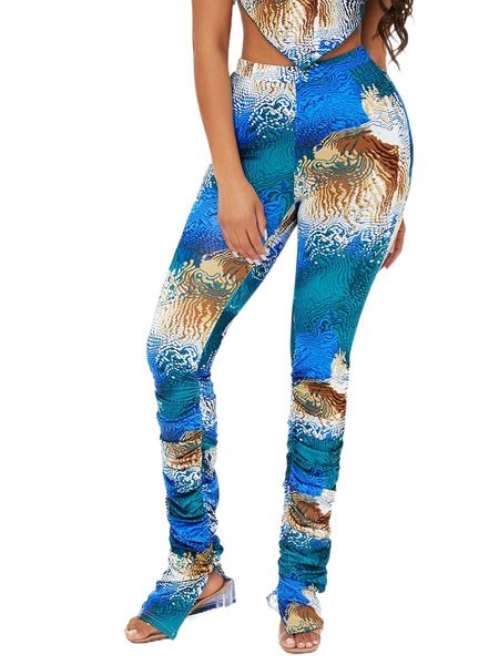 

sxy split hem tie dye stacked pants n9hc#, Black;white