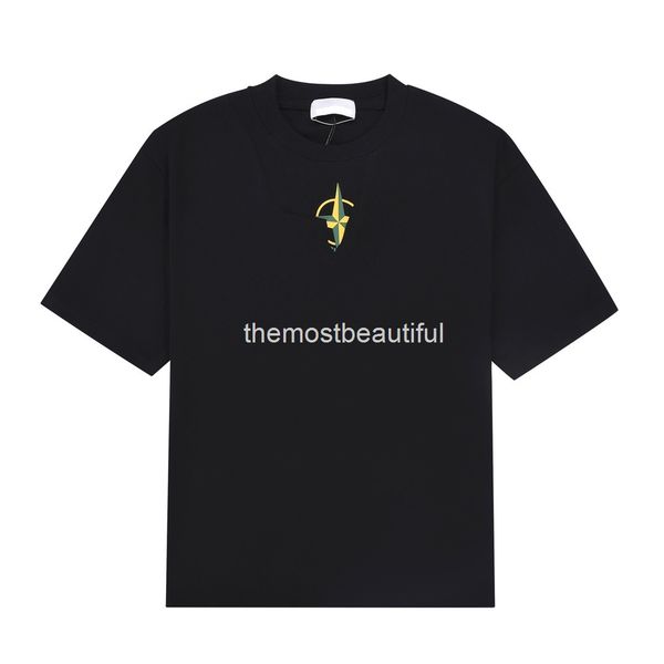 

men's t-shirts outdoor fashion brand chest compass printed short sleeve t-shirt men's and women's casual round neck for lover, White;black