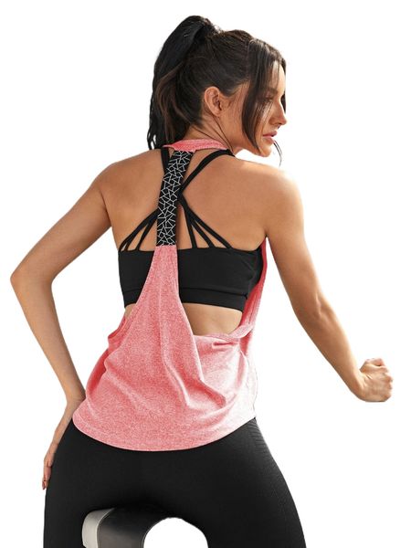 

geo print backless sports tank r1gl#, Gray