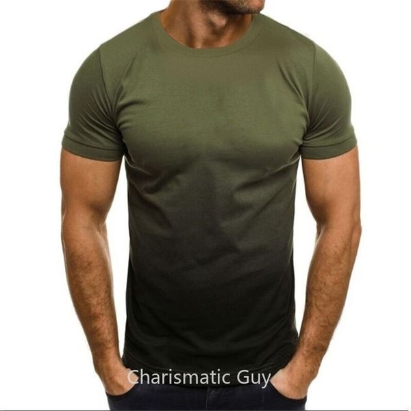 

summer short sleeve shirts for men gradient t shirt thin section loose hundred streetwear oversized o neck tees male clothe 220526, White;black