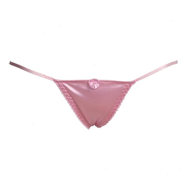 

womens lady sexy-lace briefs knickers thongs side tie panties underwear thong female, Black;pink