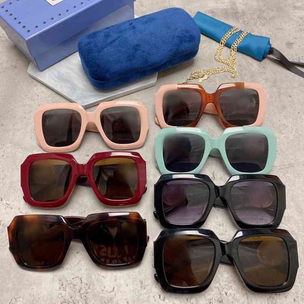 

new g family style same chain female personality letter large box gg10222022 brand fashion design trendy sunglasses factory direct sales, White;black