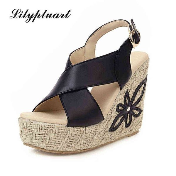 Sandalen Cunhas Femininas Moda Casual Anti Rrapante Sandlias De Salto Alto Sexy Confortvel Das Mulheres 220315