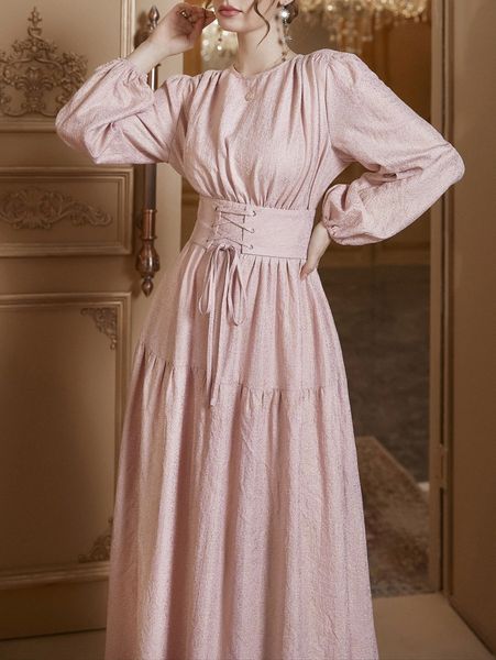 

lantern sleeve lace up front dress k7dp#, Black;gray