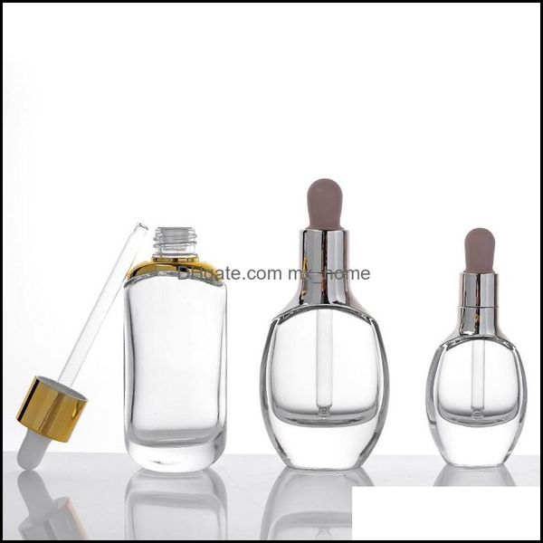 Bottha Bottles Office School Business Industrial Round Round Clear Glass Essential Oil por reagente l￭quido Pipete Grootper Garday 15ml 30ml