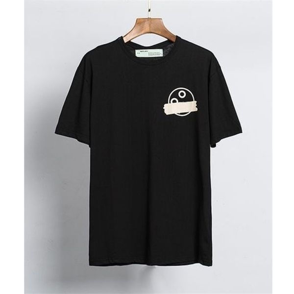 

mens classic fashion offs designer t shirts brand back adhesive strip arrow t-shirt luxury letter print casual loose clothing women couples, White;black