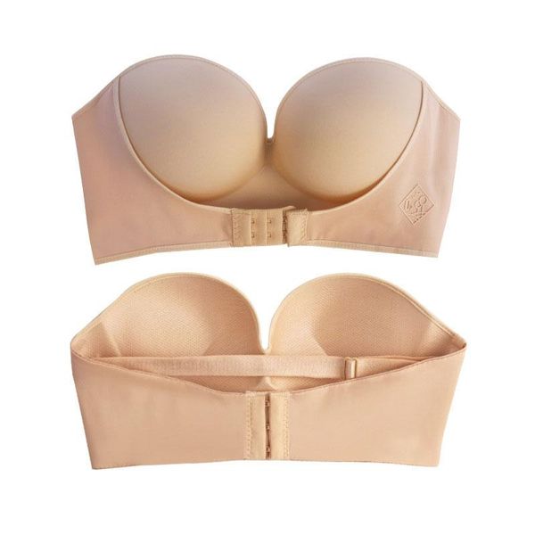 Canottiere da donna Canottiera con fibbia frontale Reggiseno senza spalline Lingerie da donna Regolabile antiscivolo Senza cuciture Abito push up Bralette Top Soutien Gorge Femme