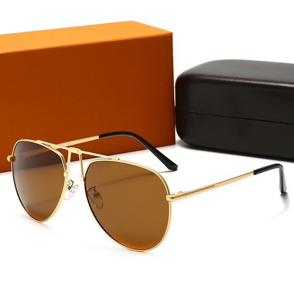 

Luxury Vintage Polarized Tan glass black frame 54cm mens Sunglasses for Woman hot Classic Brand Designer L V6602# Outdoor Sun Glasses UV400 Oculos De Sol Gafas with box