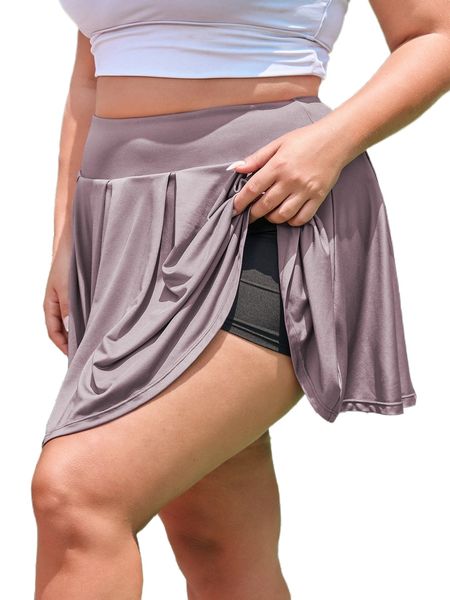 

plus plicated detail sports skort i3ey#, Black
