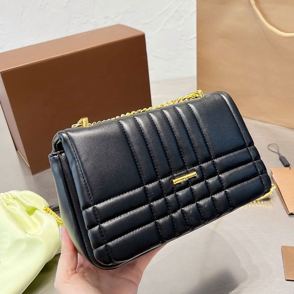 

chain bag women shoulder handbag purses checkered patteran crossbody wallet letter magnetic buckle solid color purse quilting soft leather e