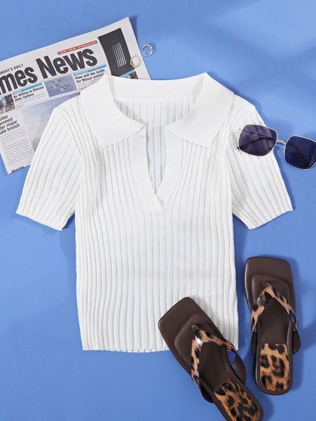 

solid notched ribbed knit d658#, White;black