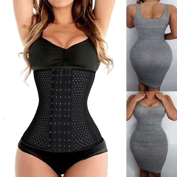 

plus size xs-5xl steel boned womens shapers waist trainer corset fitness slimmer belt women tummy control mesh cincher modeling strap, Black;white