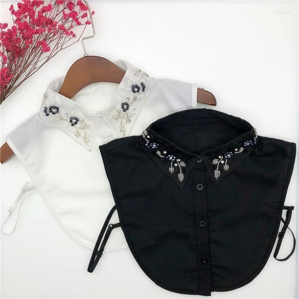Bow Ties Kore tarzı el yapımı boncuklar kazak bluz için sahte yaka yanlış kadınlar çıkarılabilir yaka kıyafet aksesuarları Donn22