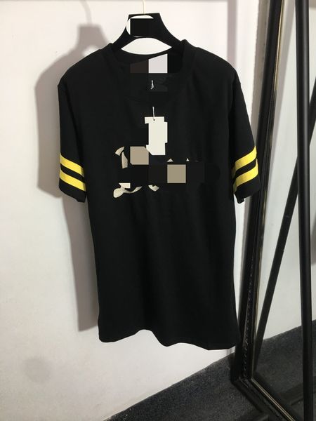 

531 2022 milan runway summer brand same style short sleeve black white cotton pullover t shirt women's crew neck womens meiyi