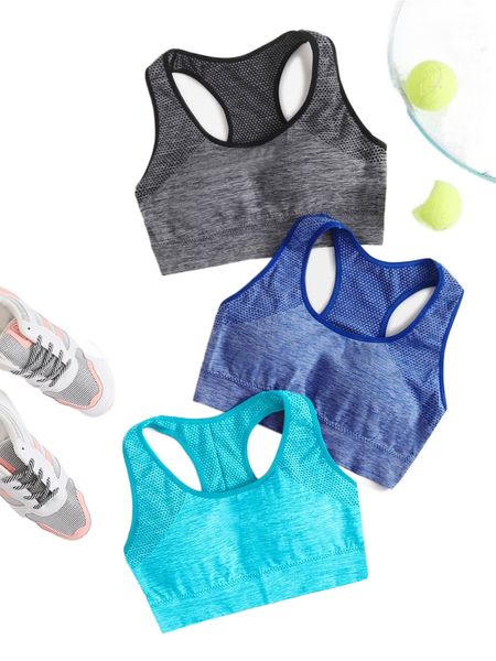 

3pcs racer back sports bra d2ad#, Gray