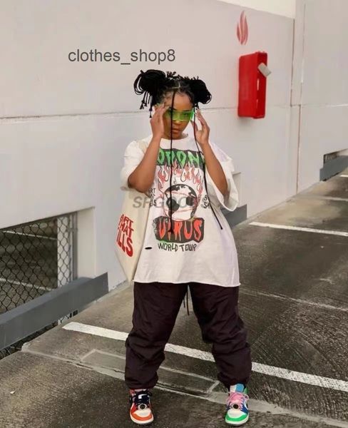 

designer t shirts men's sweatshirts hoodies gallerydept atk wash used knife cut hole flash pink print flame earth short sleeve t-shirt, White;black