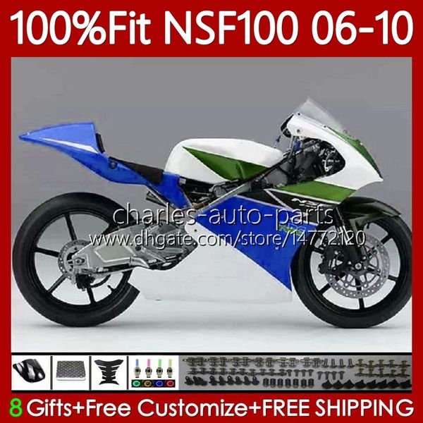 OEM для инъекций для Honda NSF 100 NS-F100 06-10 стекловолокна CUELEWORK 116NO.134 NSF-100 Green Cyan 06 07 08 09 10 NSF-100 2006 2007 2008 2007 2010 GEAL FLOW FIBER FACKING