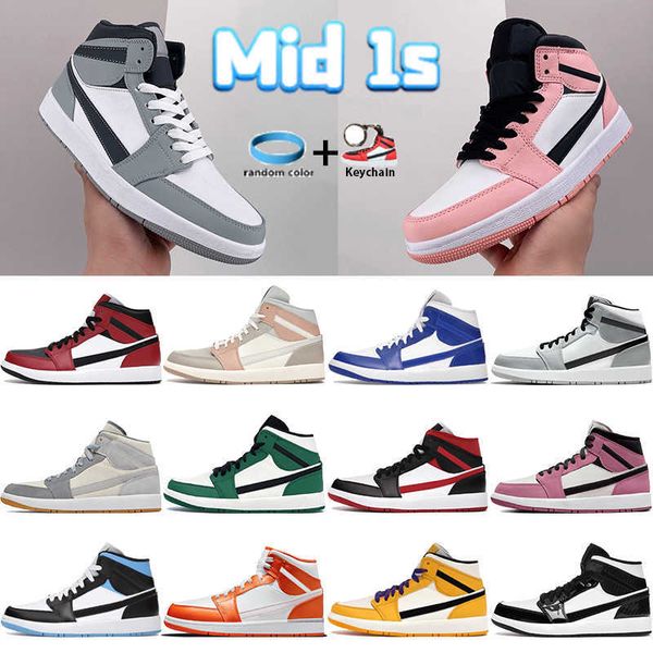 

1 1s men basketball shoes mid light smoke grey kentucky blue university 3 pink quartz chicago toe milan white shadow mens sneakers