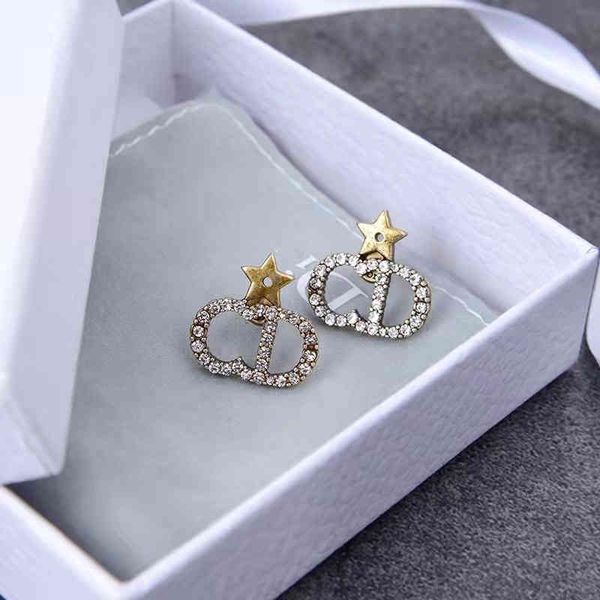 

outlet stars full of diamond earrings women's simple old small earrings, Golden