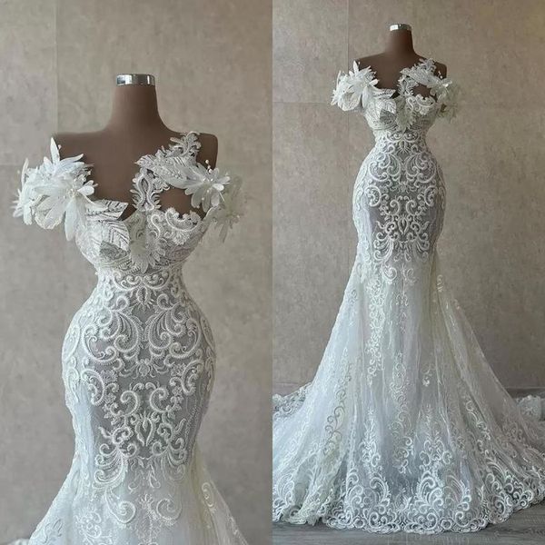 2022 Великолепные кружевные русалка свадебные платья свадебное платье с развертка