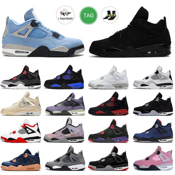 

authentic og jumpman 4 mens womens basketball shoes 4s trainers classic university blue royal military black cat oreo sail bred red thunder