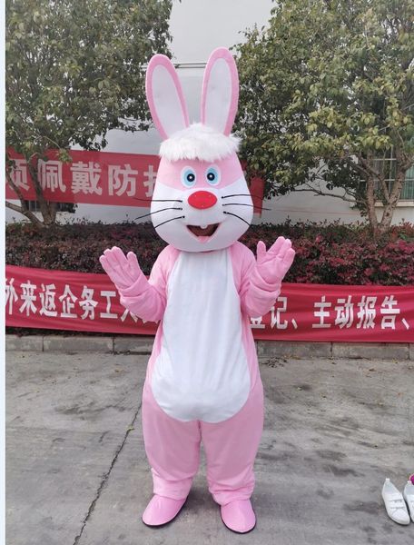 Easter branco coelho azul coelho mascote trajes coelho coelho adulto mascote boa qualidade