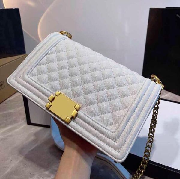 

tz women luxury flap designer bag genuine leather solid color crossbody bags gold-tone/sliver-tone metal chain high capacity sequined inimit