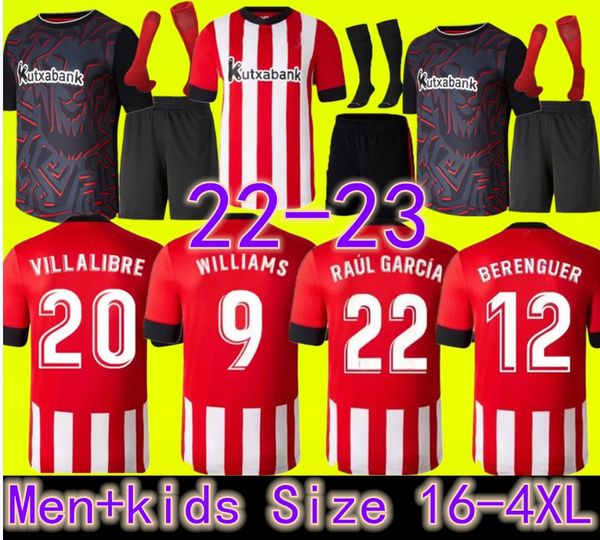 

bilbao 22 23 home soccer jerseys williams muniain berenguer sancet de espana i.lekue i.martinz raul garcia athletic 2022 2023 men kids kit s, Black;yellow