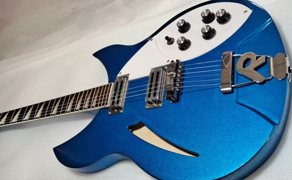 

ricken 330 6 string semi-hollow electric guitar metallic blue