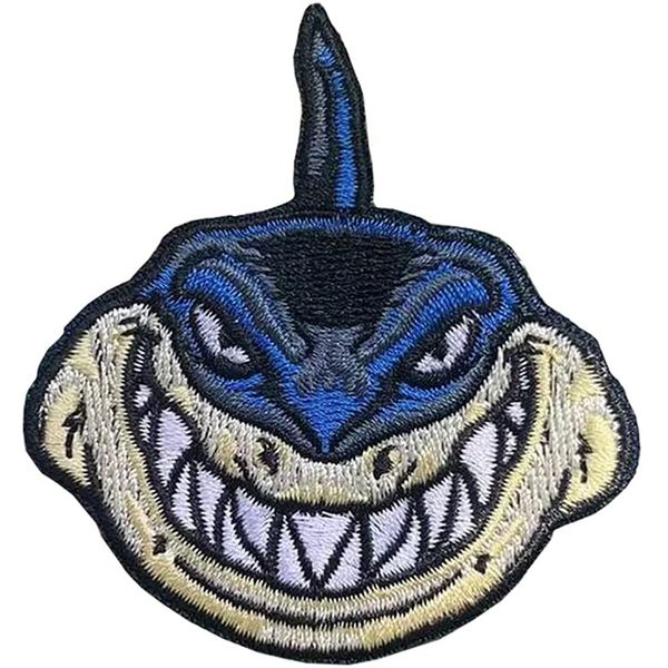 

cartoon shark sewing notions animal embroidery patches for clothing shirts bags iron on patch, Black