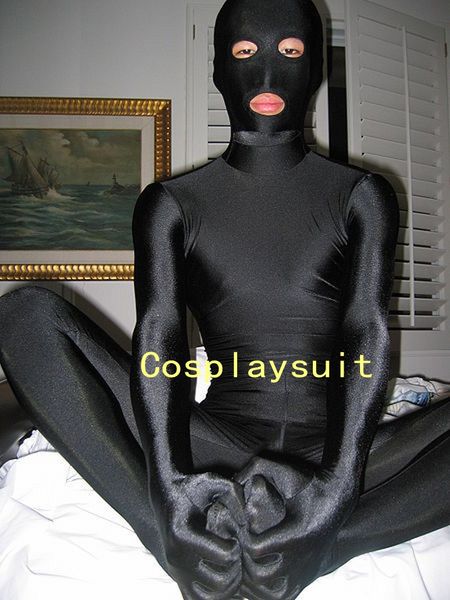 Halloween-Cospaly Unisex-Catsuit-Kostüme, Lycar-Spandex-Zentai-Anzug, Ganzkörperanzug, offener Mund und Augen