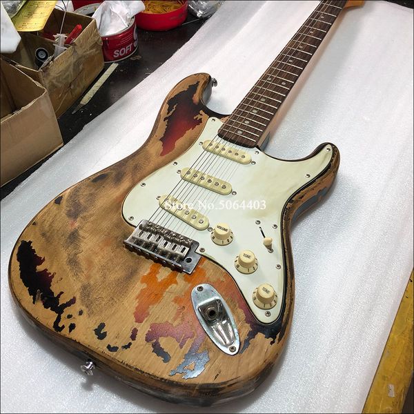 

factory direct 6-string electric guitar super old guitar retro old alder body maple neck postage