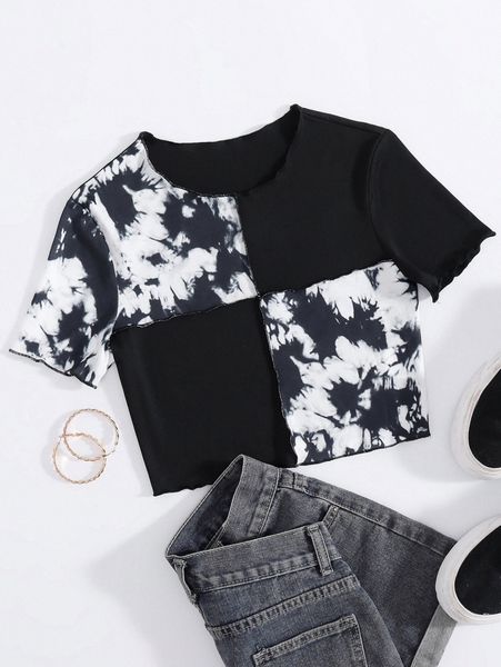 

color-block lettuce trim tee w4jw#, White