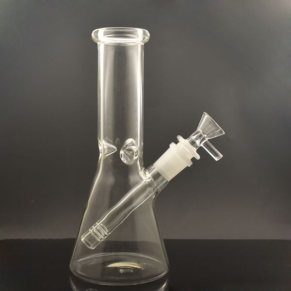 8 inç cam beher bong hitman kafa sigara içme suyu bong renkli iki funcation bongs nargile ile 14.5mm downstem yağ brülör boru dhl ücretsiz