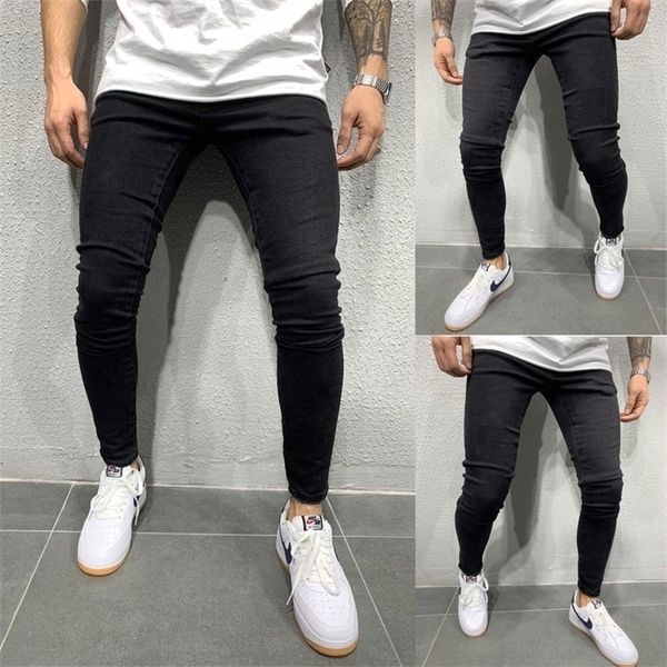 

fashion men skinny jeans stretchy pant denim slim fit long bike jeans pant trouser 220328, Blue
