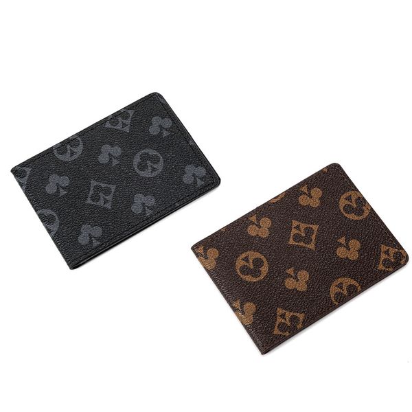 

men card holders womens fashion passport protection case trendy credit card holder mens wallet brown iconic canvas couverture passeport, Brown;gray