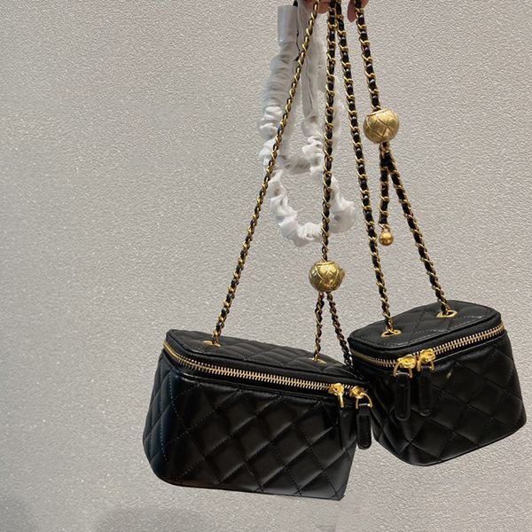 

designer channel bags for women black cc handbag leather chain slant shoulder clutch flap totes bag double letters solid hasp waist square s