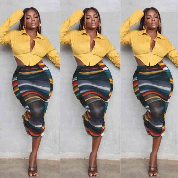 

skirts women's autumn winter print stripe pleated skirt cz2i, Black