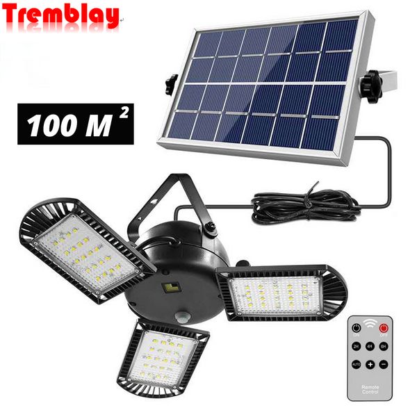 3 teste LED Solar Light Split Outdoor Lighting IP65 Impermeabile con cavo di prolunga 5M Patio Garden Garage Luci Luci per Path Yard Lampioni stradali