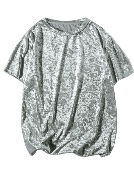 

men round neck velvet tee n0nl#, White;black