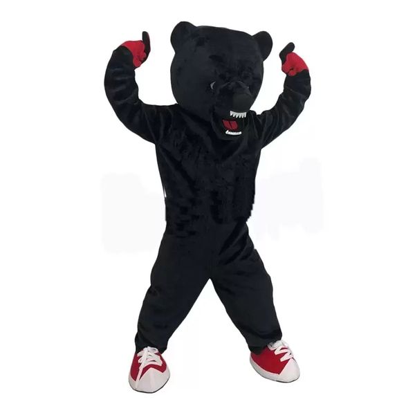 Costumi della mascotte dell'orso nero Vestito da festa di fantasia di Natale Vestito da personaggio dei cartoni animati Vestito per adulti Abbigliamento a tema pubblicitario di Carnevale di Pasqua