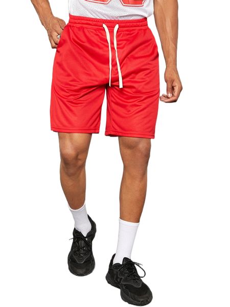 

men drawstring waist track shorts 46uz#, White;black