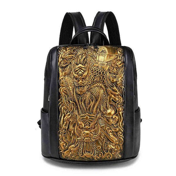 

designers bags animal head pu leather double shoulder female backpack personality 3d three-dimensional pattern single portable women's
