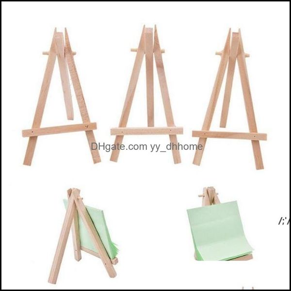 Evento de decora￧￣o de festa fornece jardim festivo para casa 8x15cm Natural Wooden Mini Tripod Hedding Pintura de casamento Small Holder Board Acces