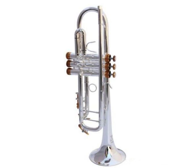 LT180S-37 Authentic Double Double Silver Plated B Flat Professional Trumpe Top Musical Instruments Brass Brass BB Trumada Fre